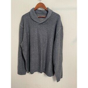 Alan Flusser Men’s Gray Speckled Shawl Collar Pullover Sweater XXL NWOT